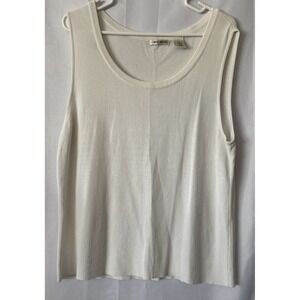 Laura Ashley White Sleeveless Sweater Top Tank Size‎ XL
